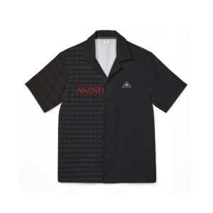 Black Stylish Men's Hawaiian Camp Shirt