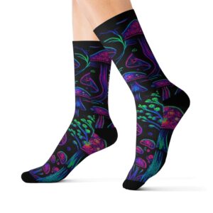 Vibrant Mushroom Print Socks | Colorful, Fun, Gifts for Nature Lovers, Eco-Friendly Fashion, Unique Accessories for Any Occasion