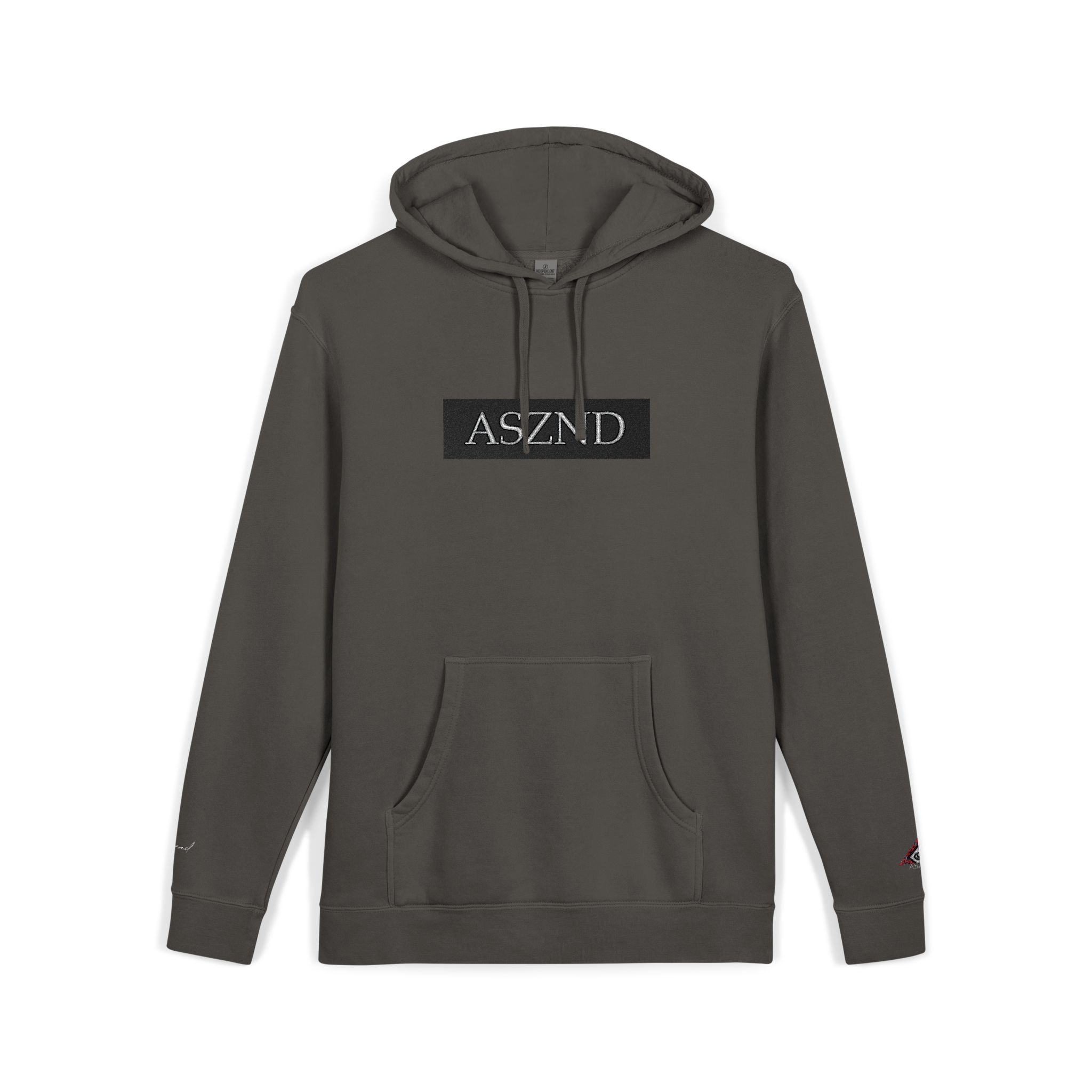 Embroidered ASZND Pigment-Dyed Hoodie — Olive Casual Streetwear - Image 15