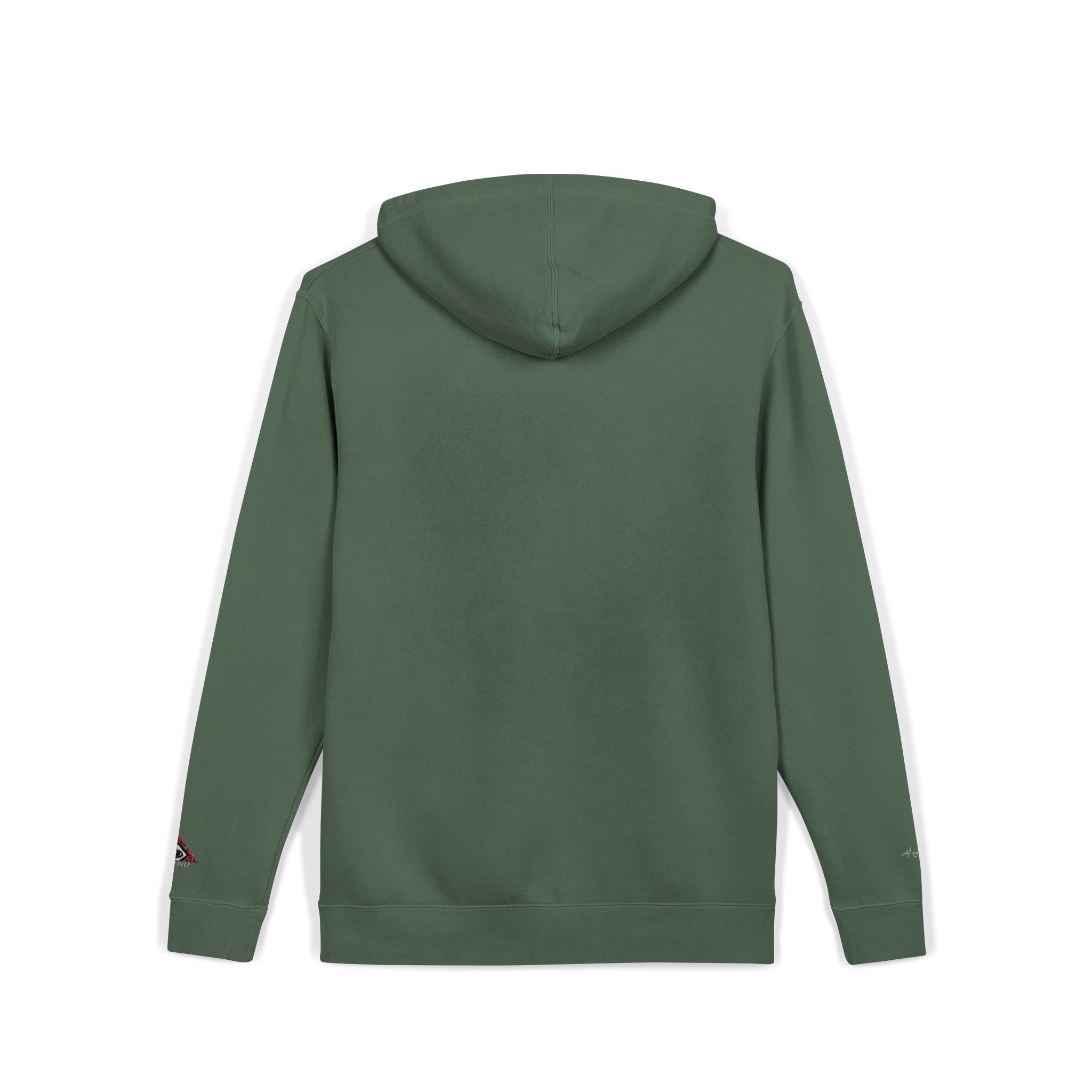 Embroidered ASZND Pigment-Dyed Hoodie — Olive Casual Streetwear - Image 8