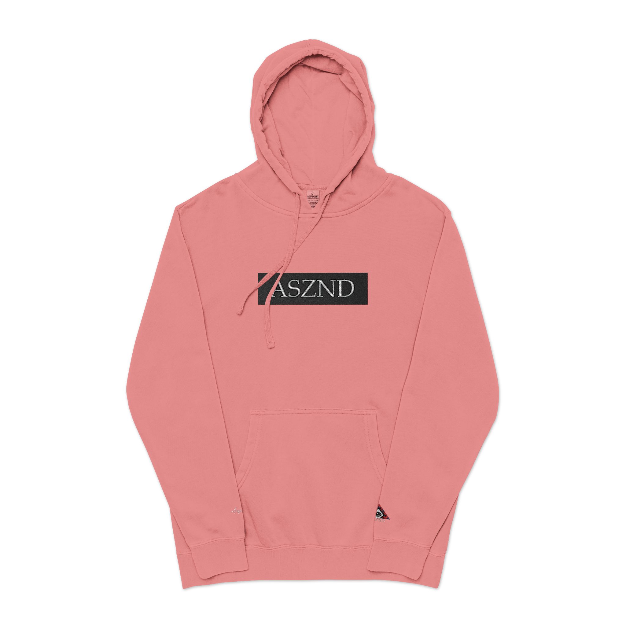Embroidered ASZND Pigment-Dyed Hoodie — Olive Casual Streetwear - Image 17