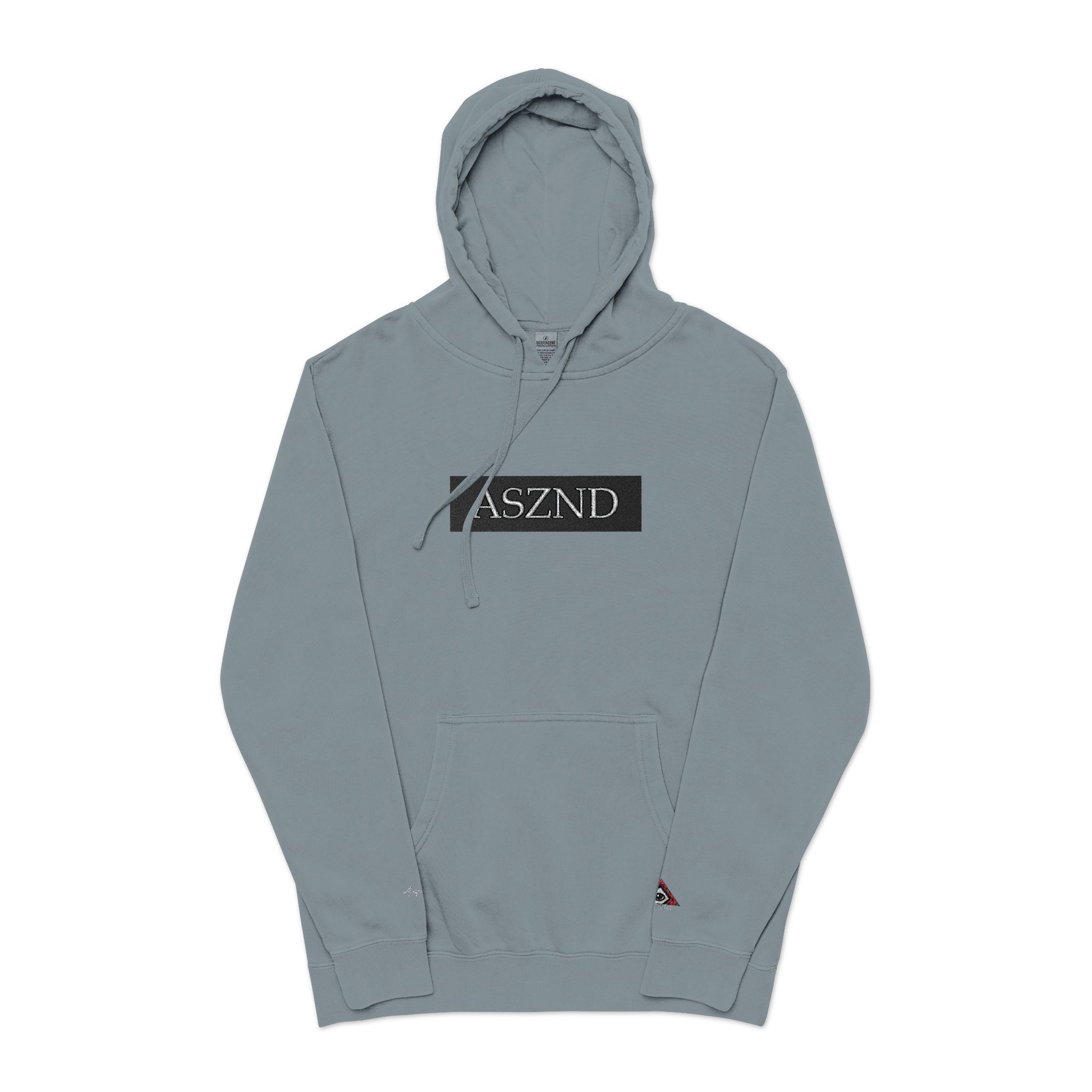 Embroidered ASZND Pigment-Dyed Hoodie — Olive Casual Streetwear - Image 9