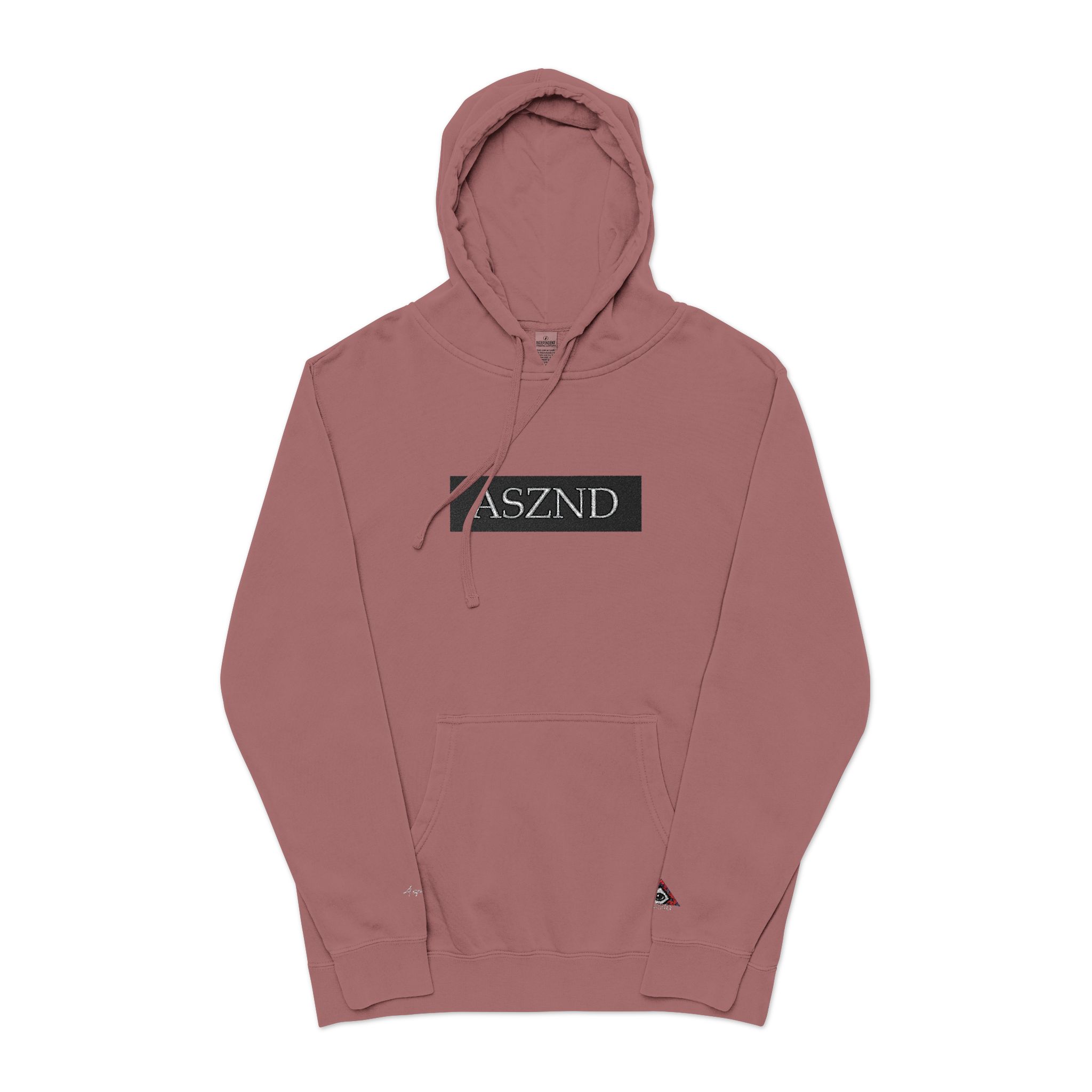 Embroidered ASZND Pigment-Dyed Hoodie — Olive Casual Streetwear - Image 21